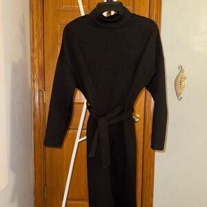 Elegant Black Turtleneck Dress